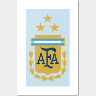 Argentina Football Team With Three Stars Posters and Art